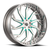 5 LUG TRENTO BRUSHED W/ TEAL ACCENTS AND CHROME LIP